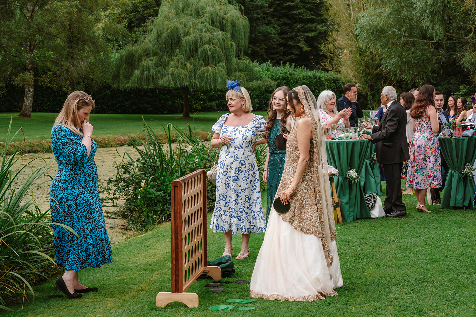 lawn games Zara Davis Wedding Photography Waters Edge at Ewen Cotswolds Gloucestershire Cirencester cheltenham