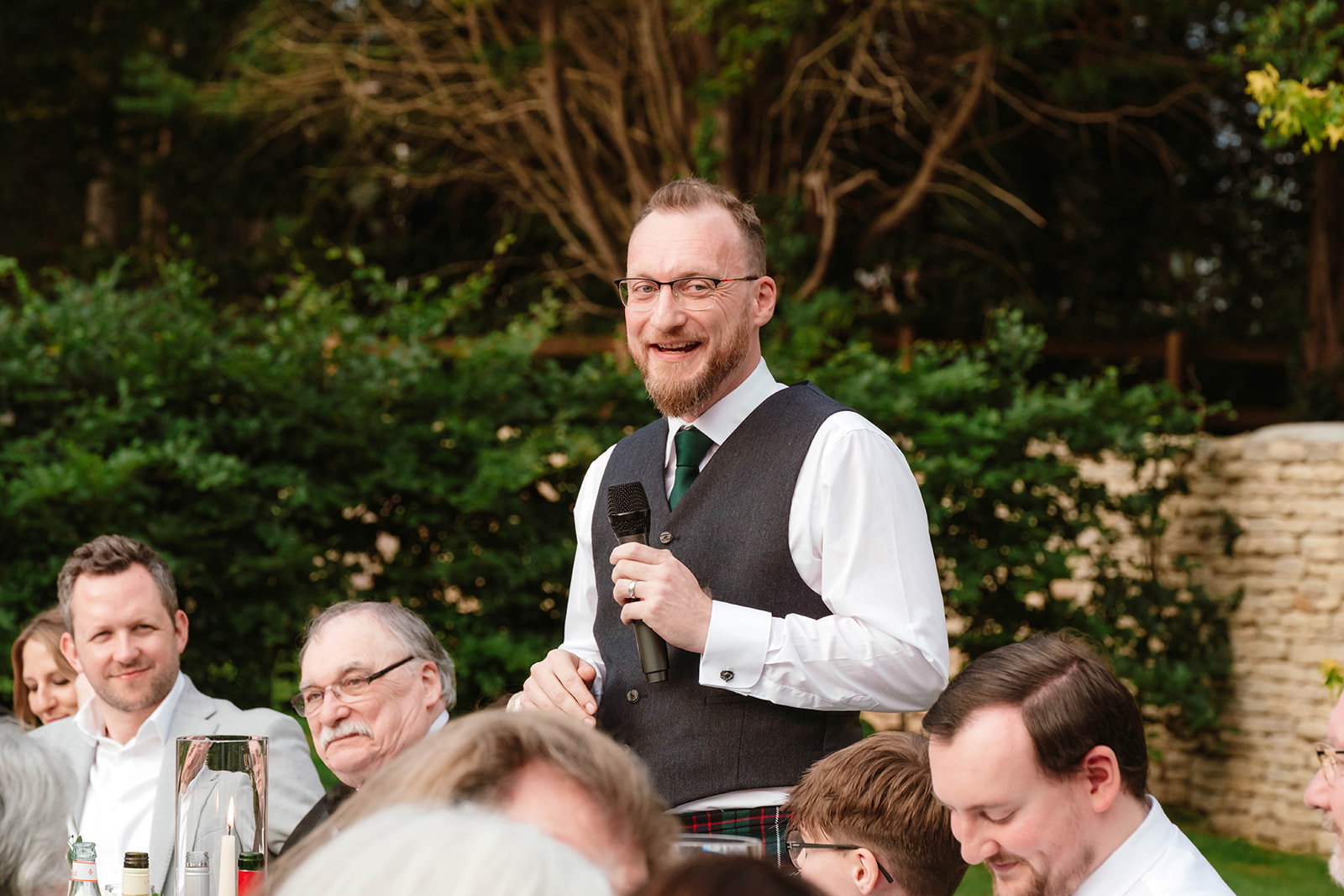 groom speech Zara Davis Wedding Photography Waters Edge at Ewen Cotswolds Gloucestershire Cirencester cheltenham