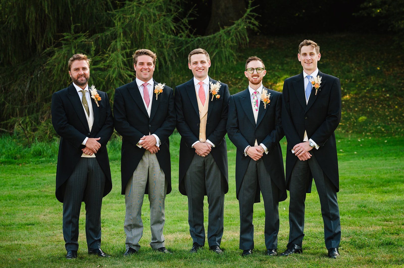groom with his groomsmen at exton park in rutland