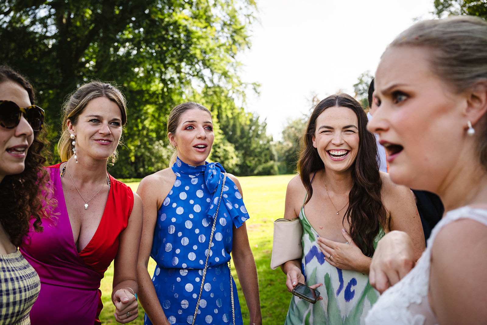 guests laughing at exton park rutland wedding reception