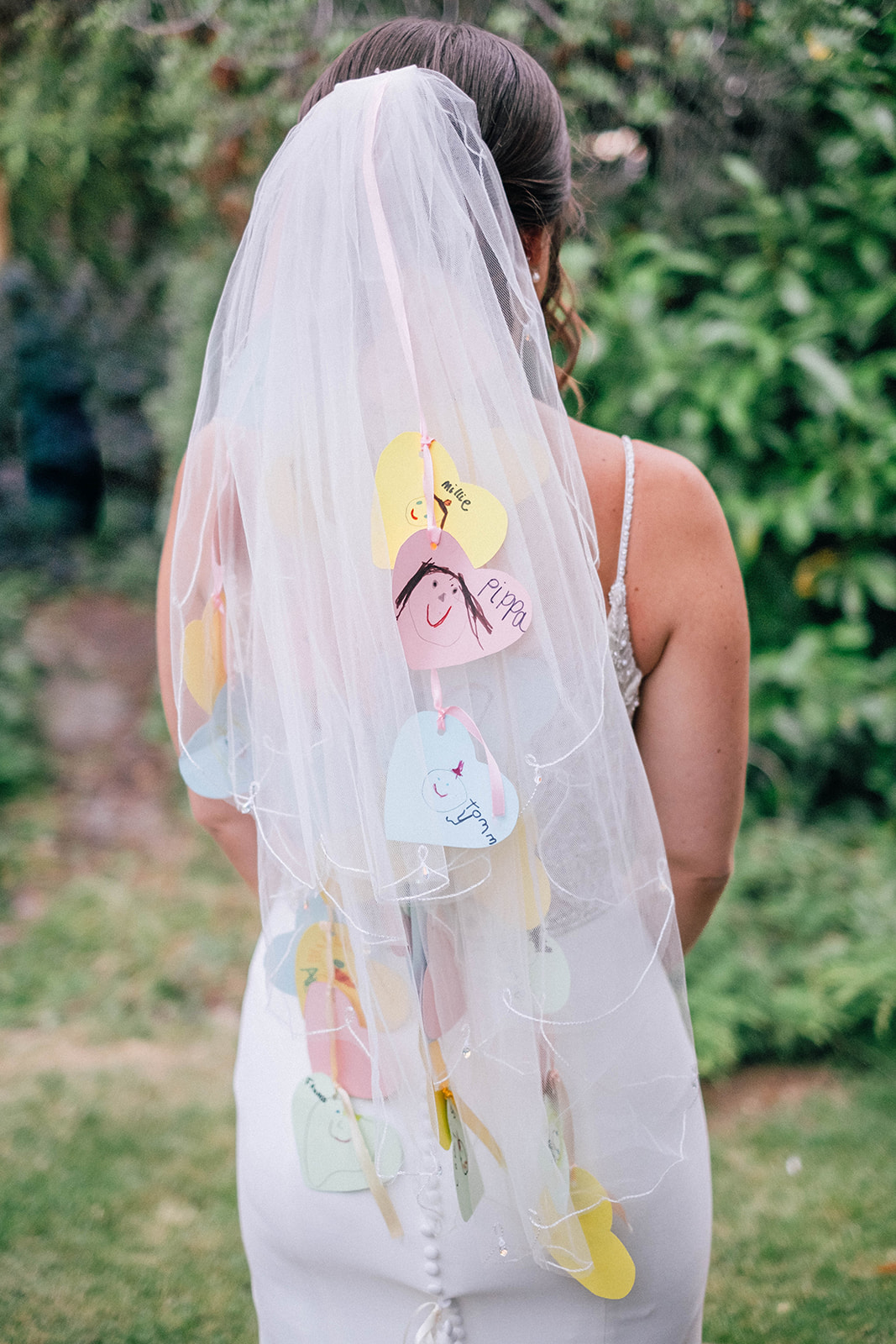 Homemade unique bridal veil