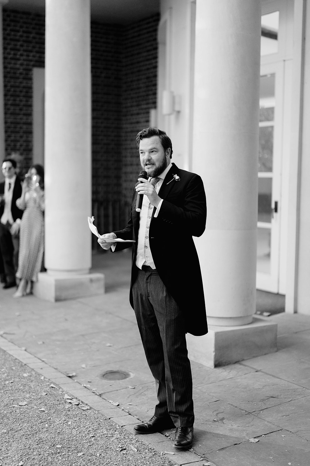the brides brother giving a speech