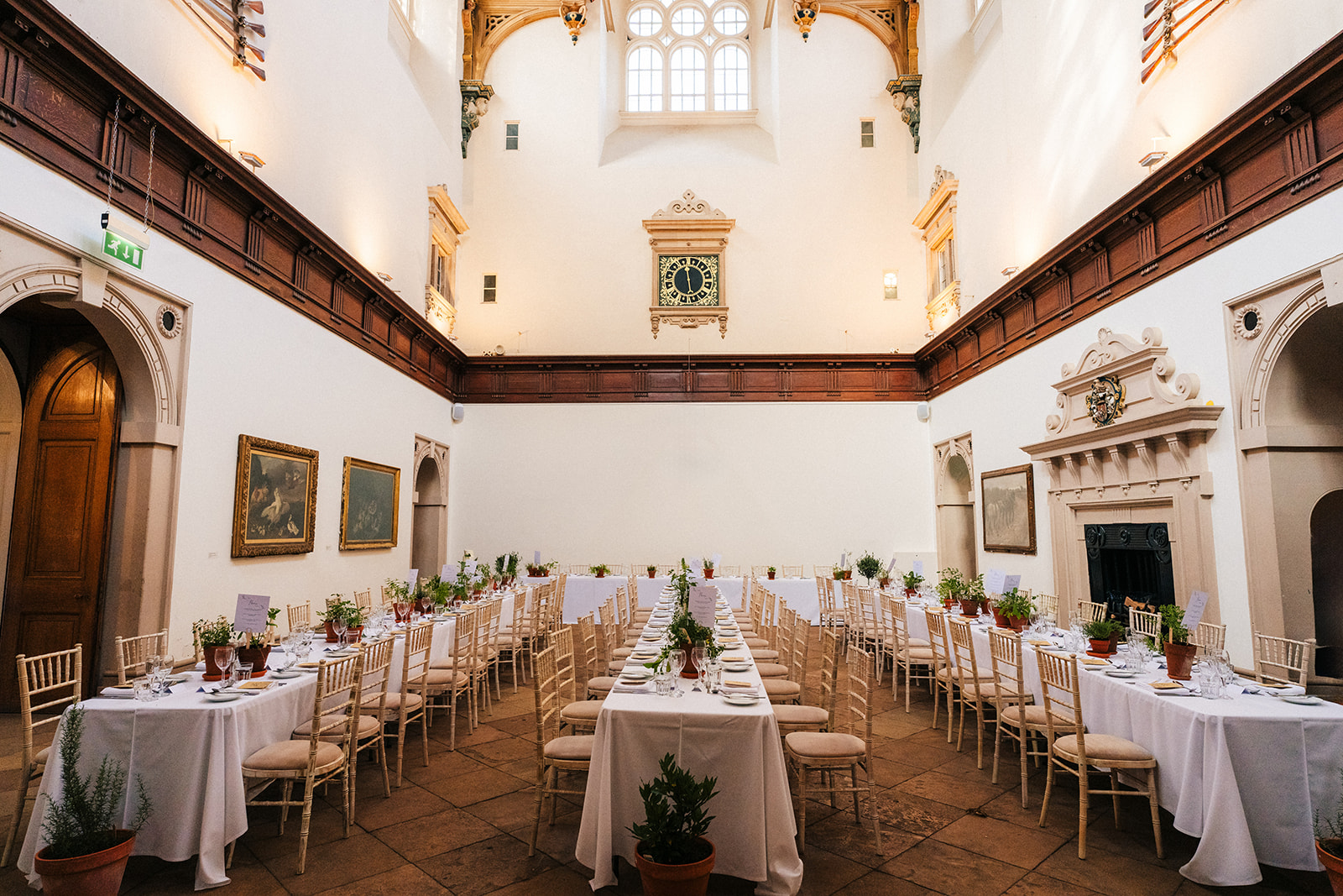 Wollaton Hall Wedding Photography - inside photo of the wedding breakfast room at wollaton hall