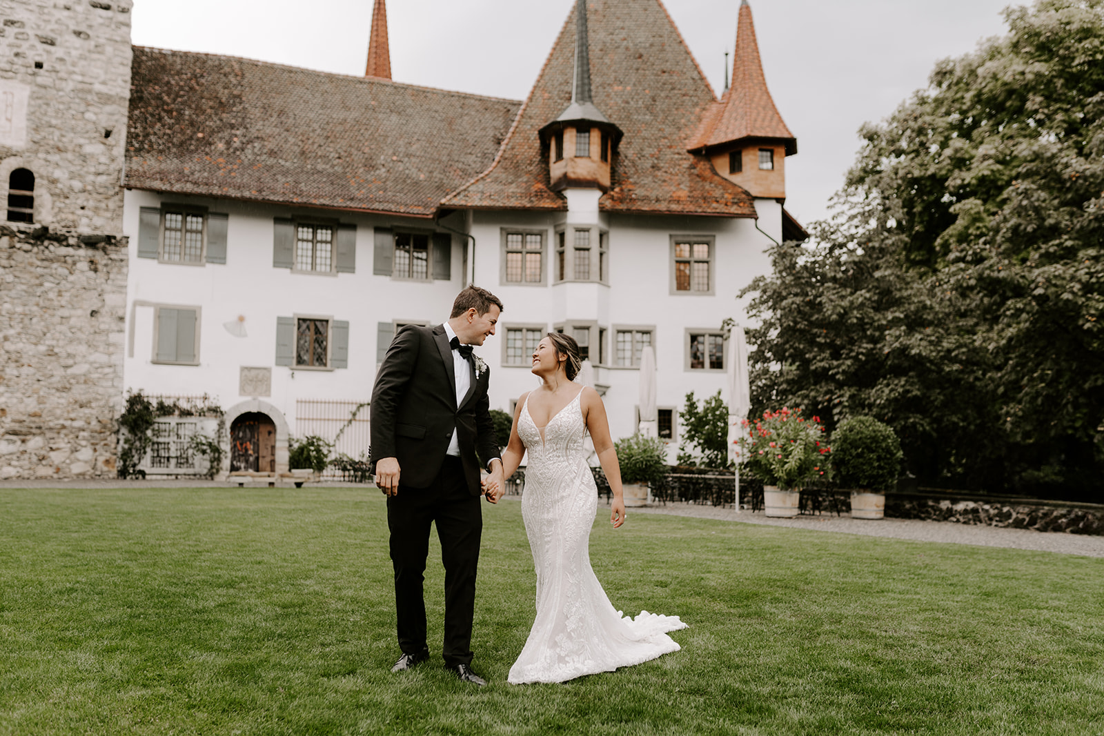 Switzerland elopement by a castle