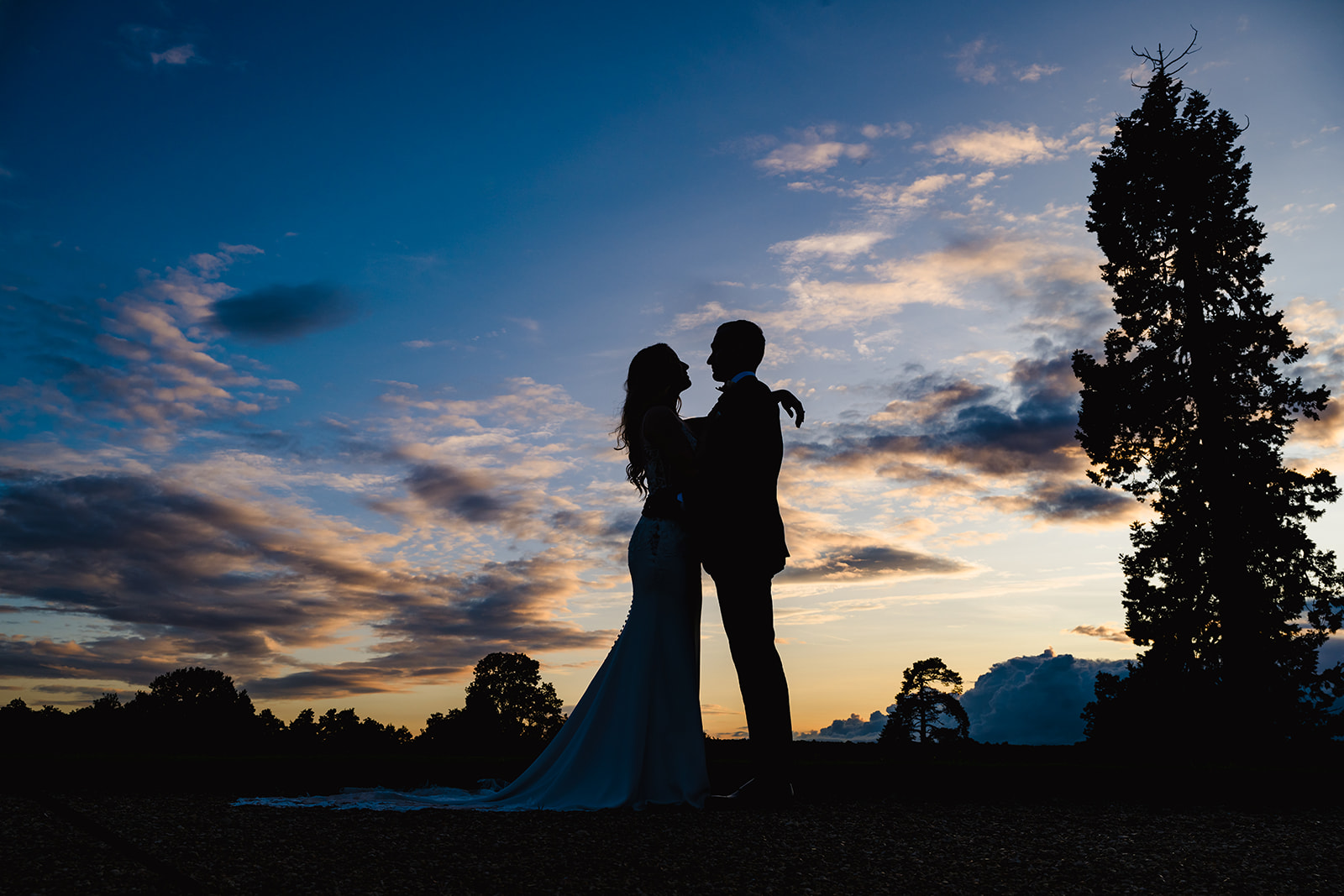 Sunset silhouette at gosfield hall