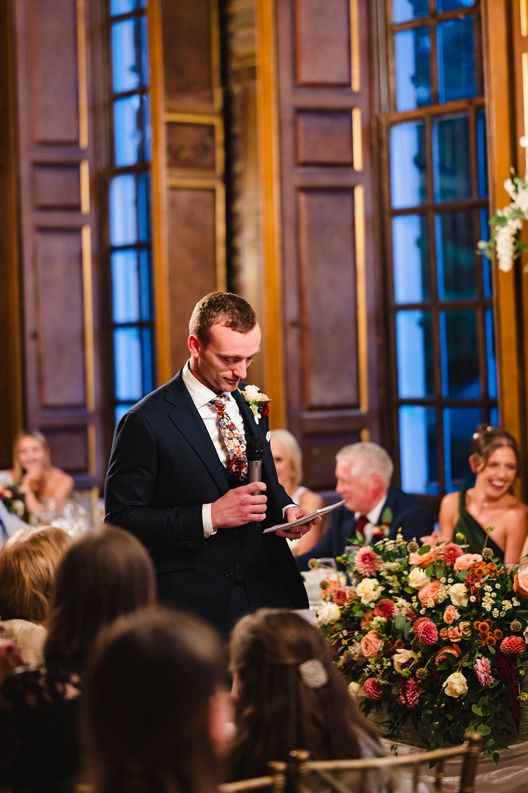 Groom giving his speech at gosfield hall