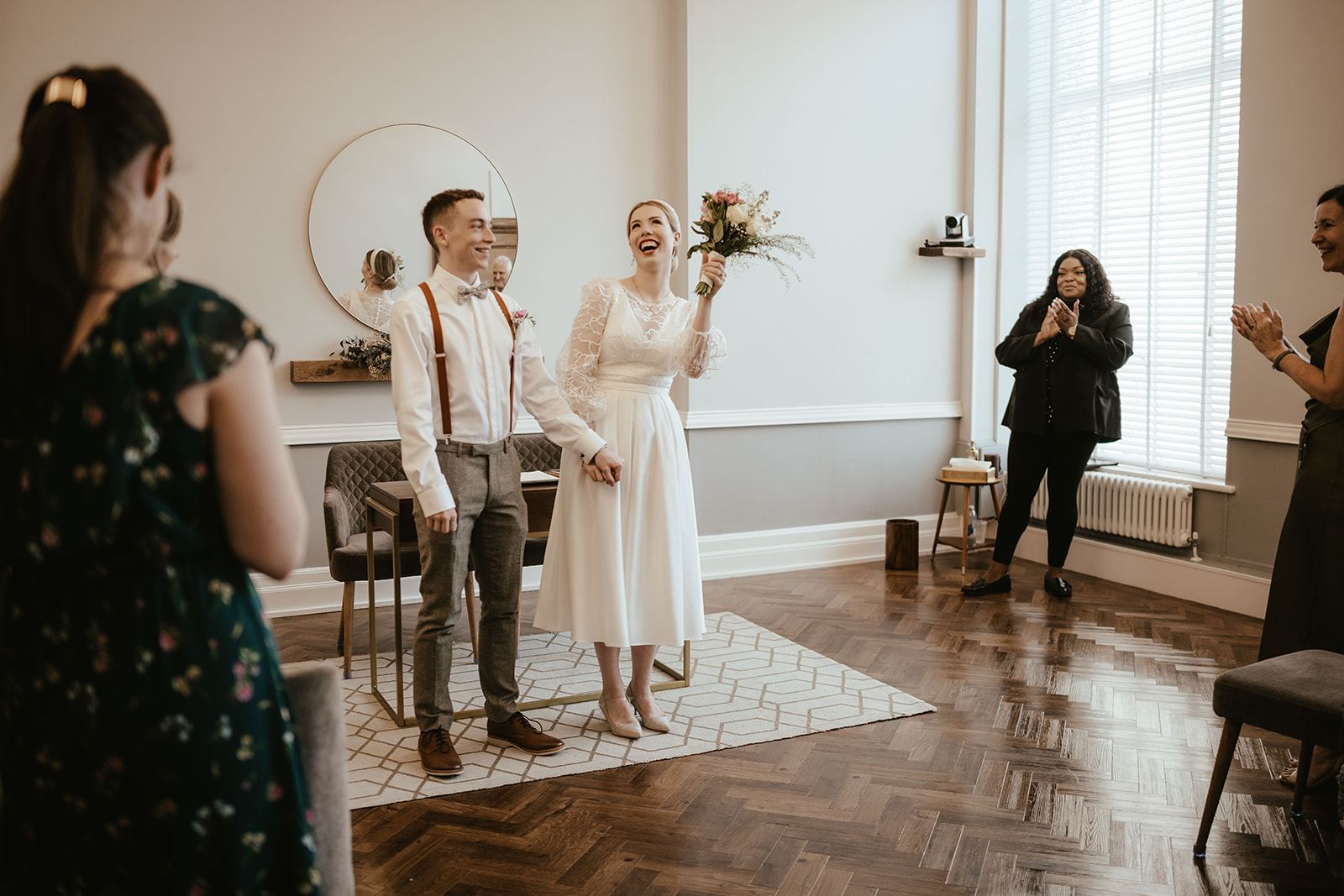 Alex and Christina's Wedding ceremony in the room 99 at Islington Town Hall