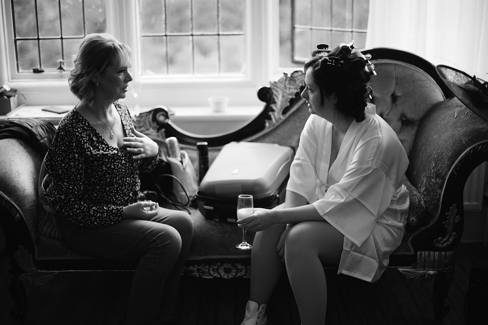 bride and her mum getting ready for her Whirlowbrook Hall wedding in Sheffield.