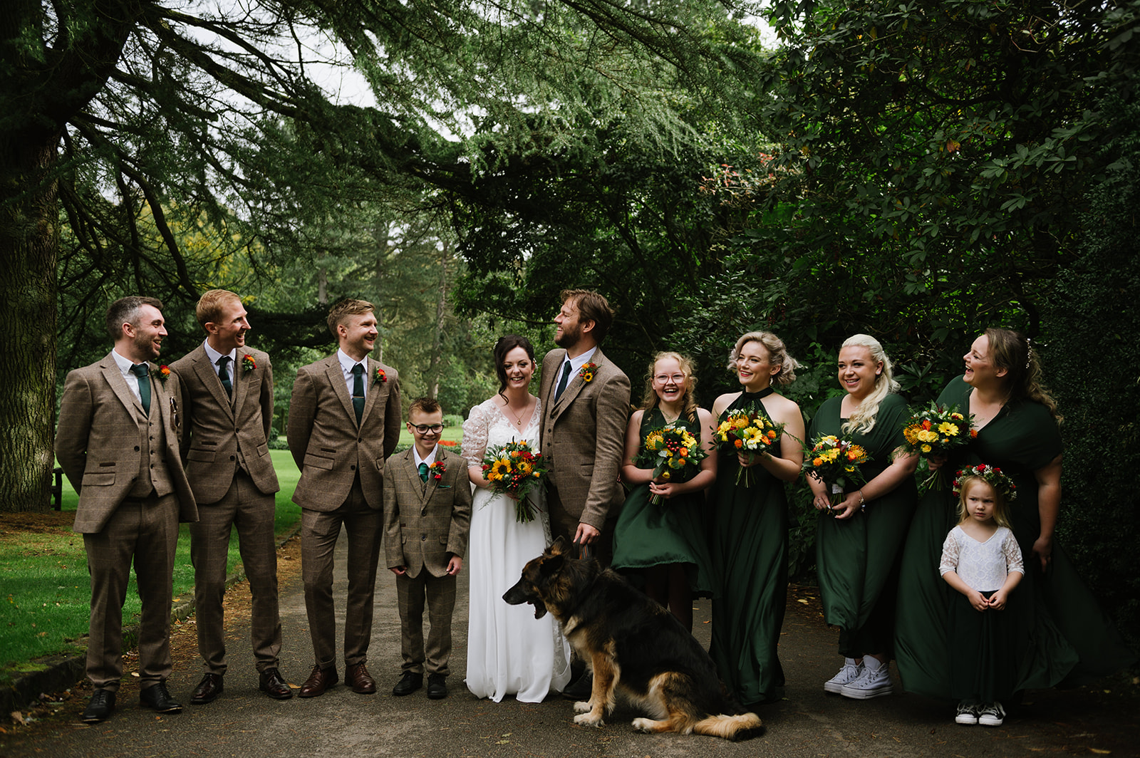 The bridal party at this Whirlowbrook Hall wedding in Sheffield