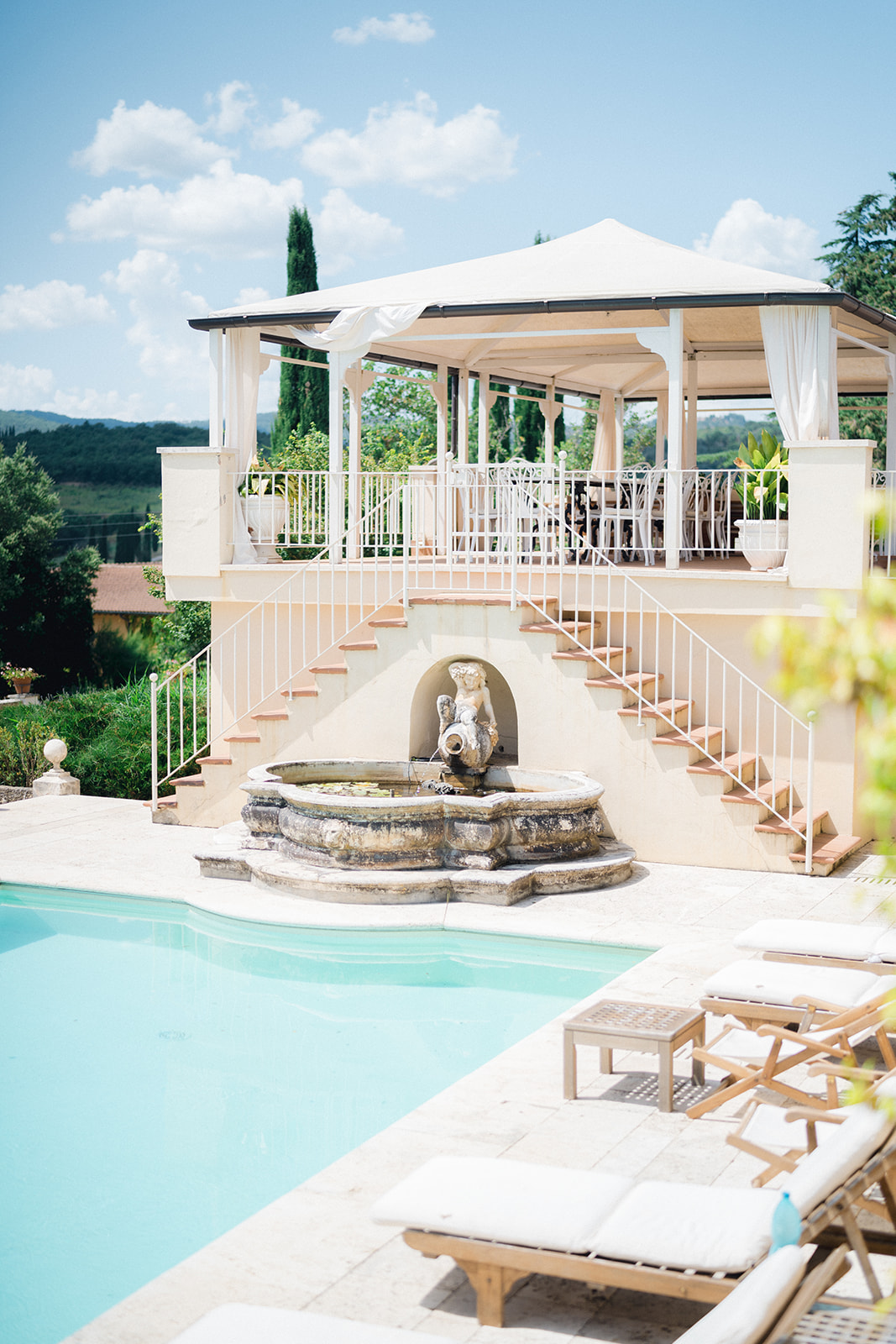 A glimpse of the swimming pool at Villa La Selva available to guests