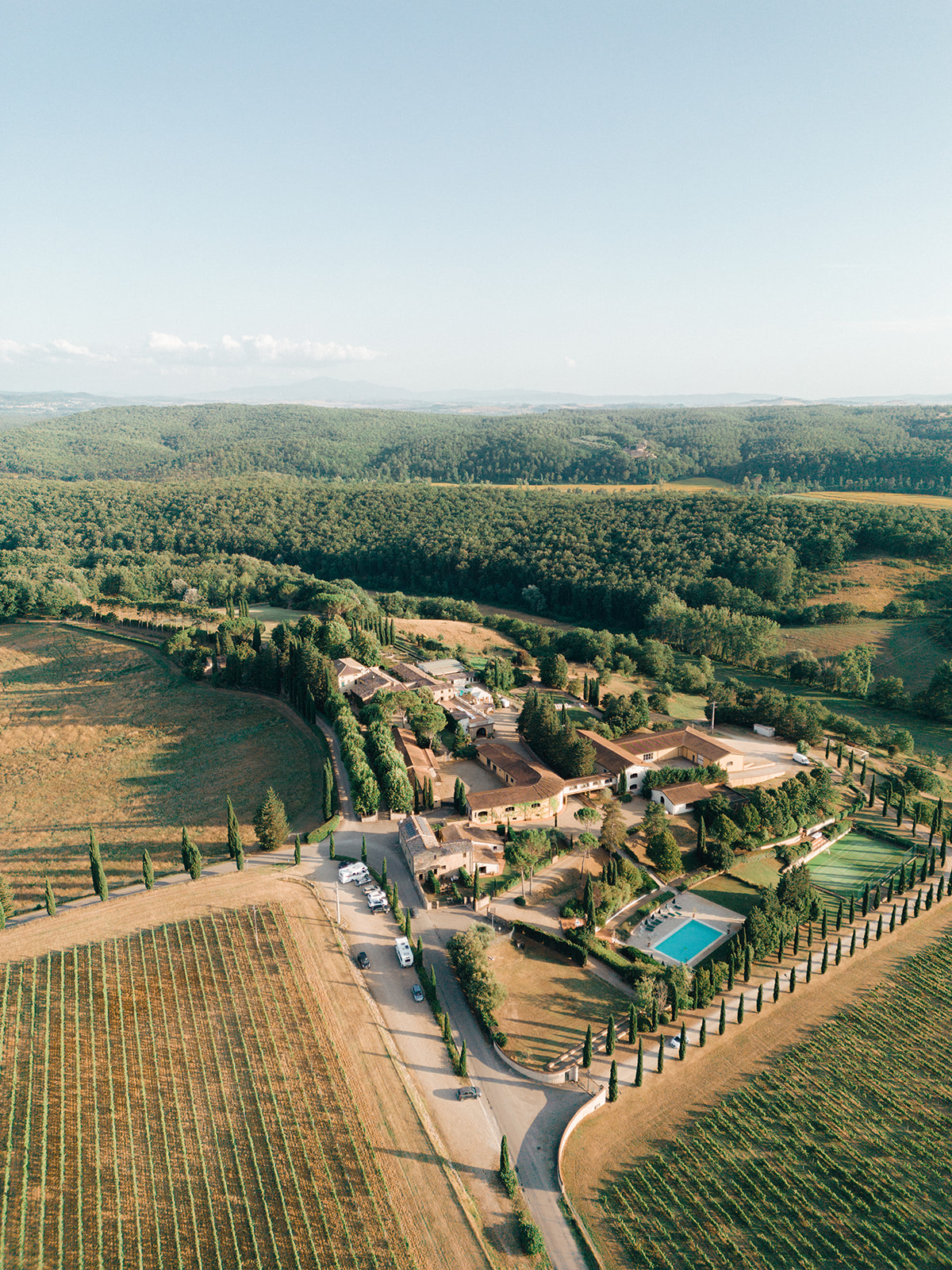 Villa la Selva Wine Resort seen from above