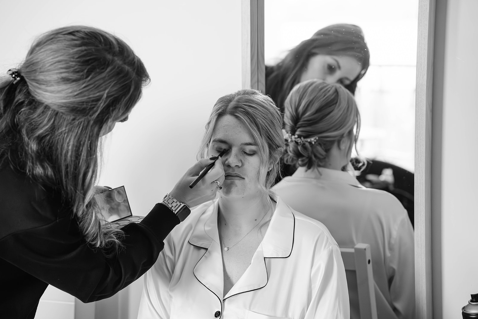 black and white bridal makeup Zara Davis Photography Wild Thyme and Honey Cirencester Cotswolds Gloucestershire