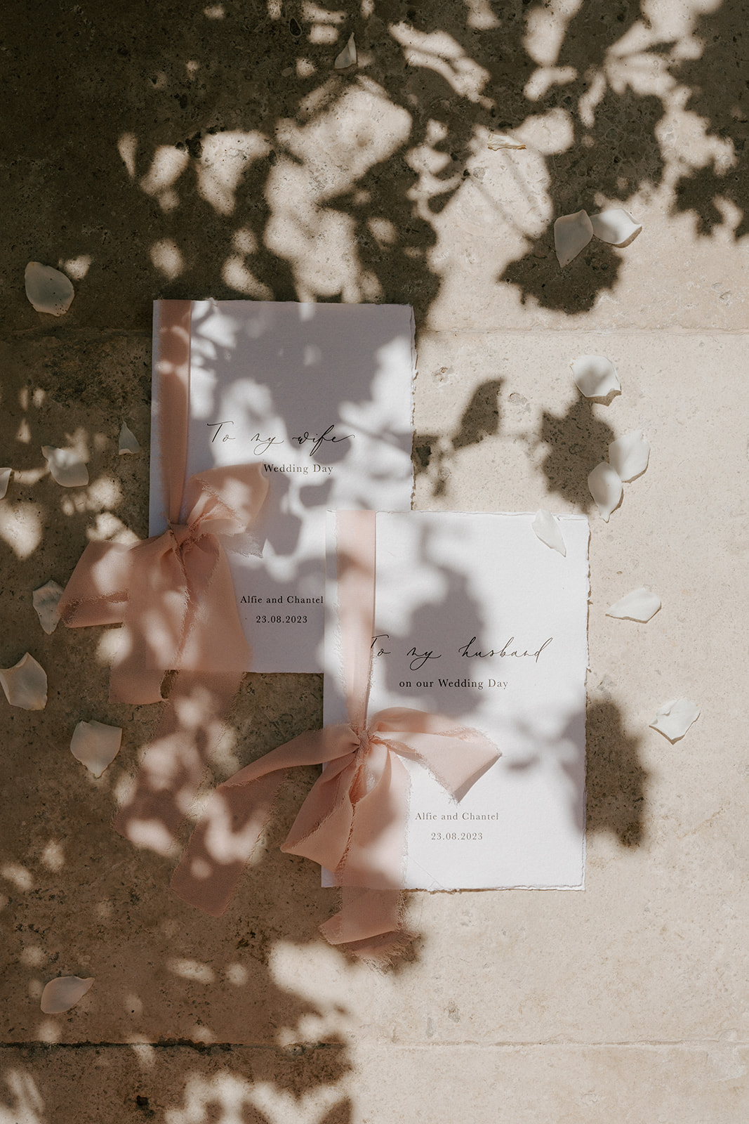 personalised vow books at Le Mas Des Costes Provence wedding venue