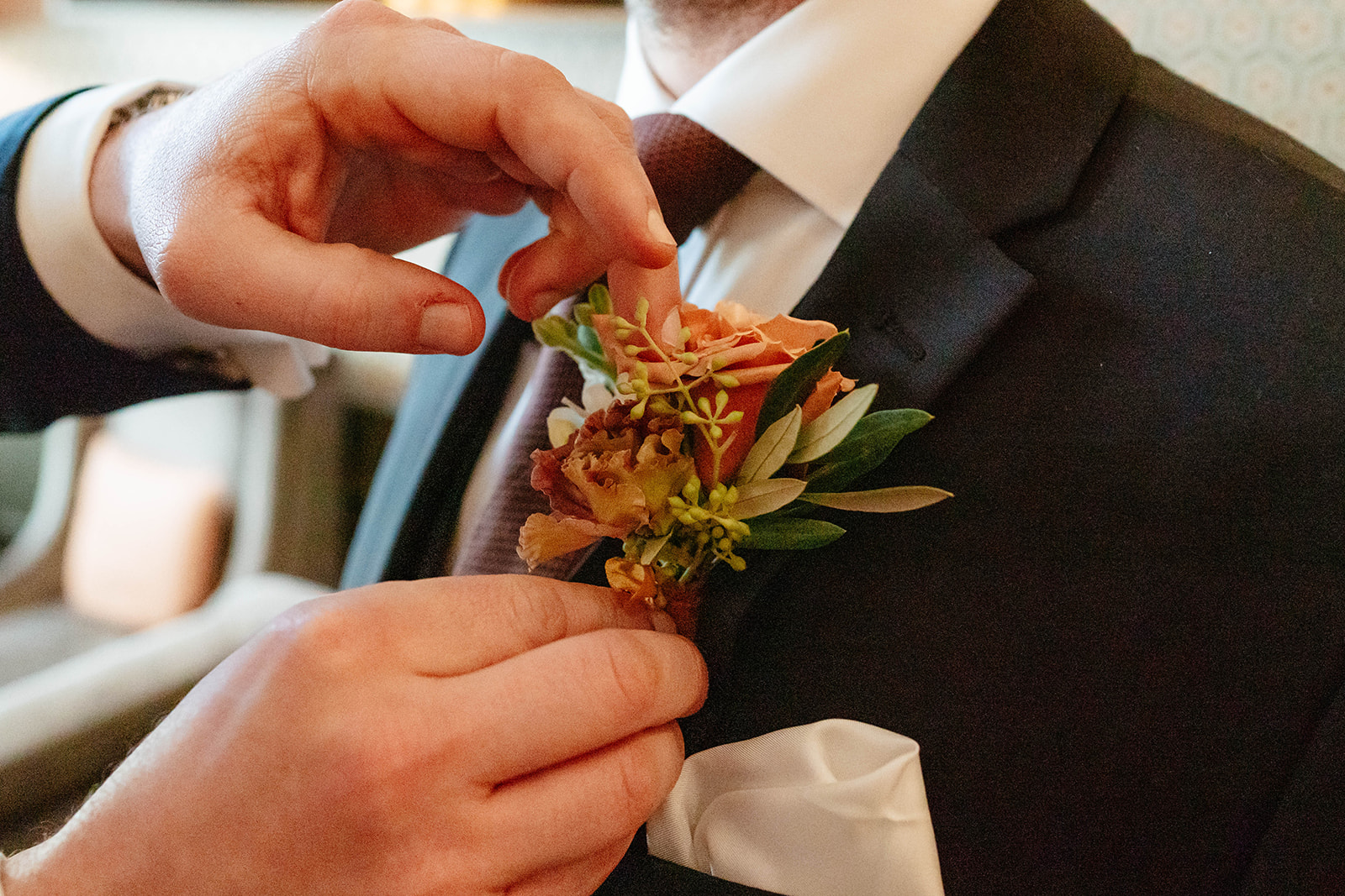 Zara Davis Wedding Photography Cotswolds Gloucestershire Cheltenham groom buttonhole