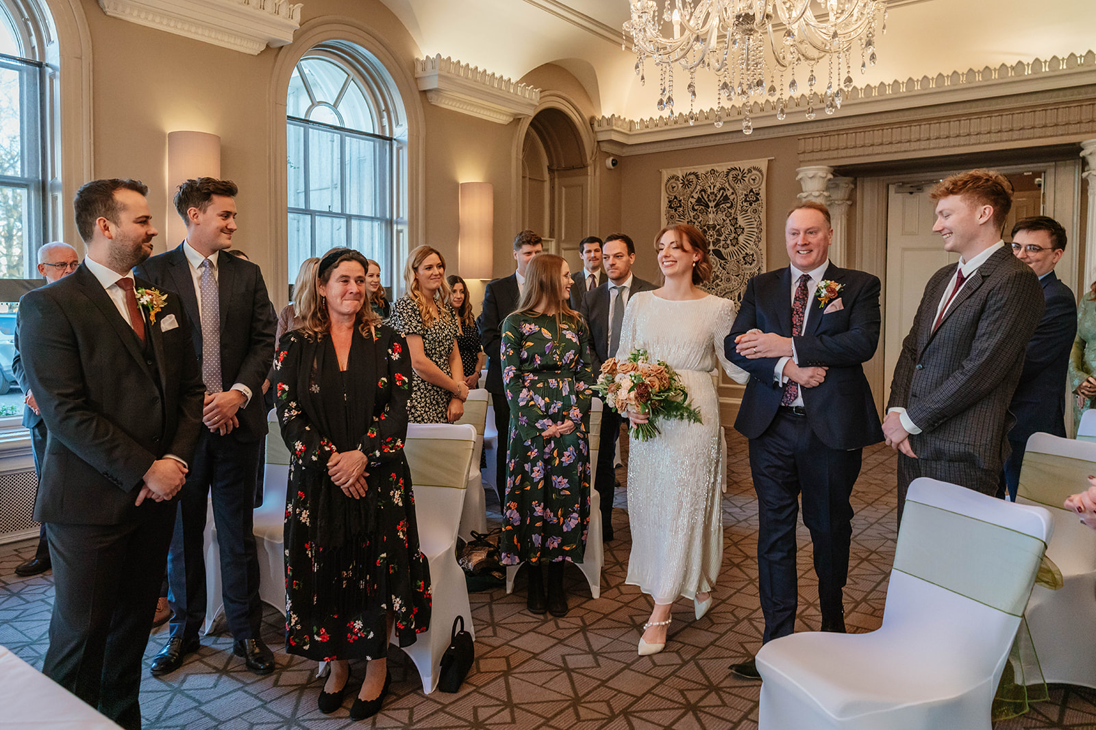 Zara Davis Wedding Photography Cotswolds Gloucestershire Cheltenham Queens Hotel reaching the aisle