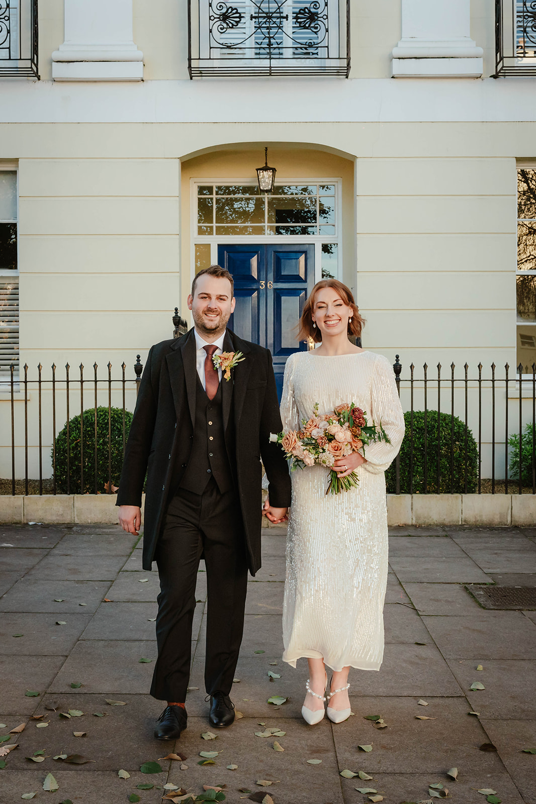 Zara Davis Wedding Photography Cotswolds Gloucestershire Cheltenham Imperial Square walk bride groom 