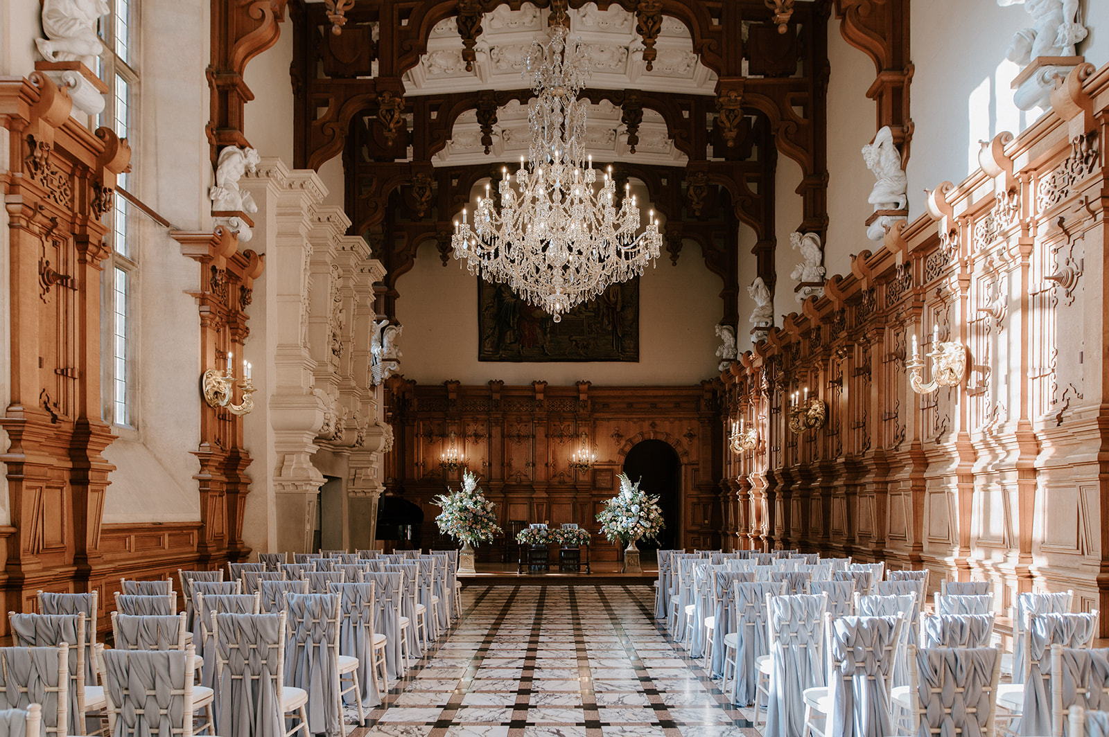 ceremony in the great hall at harlaxton manor