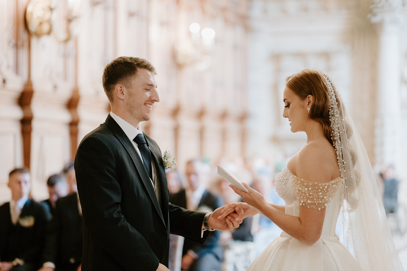 ceremony in the great hall at harlaxton manor