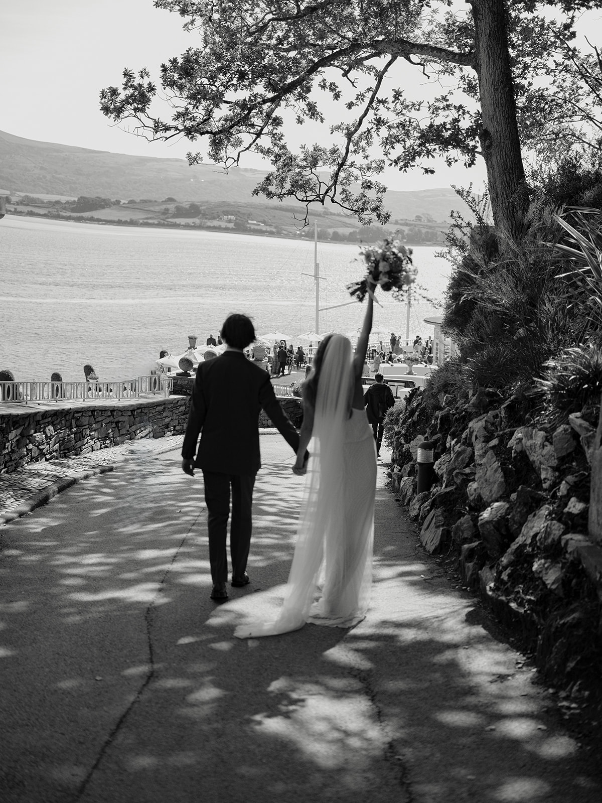 Bride and groom at Frances quinn wedding in wales