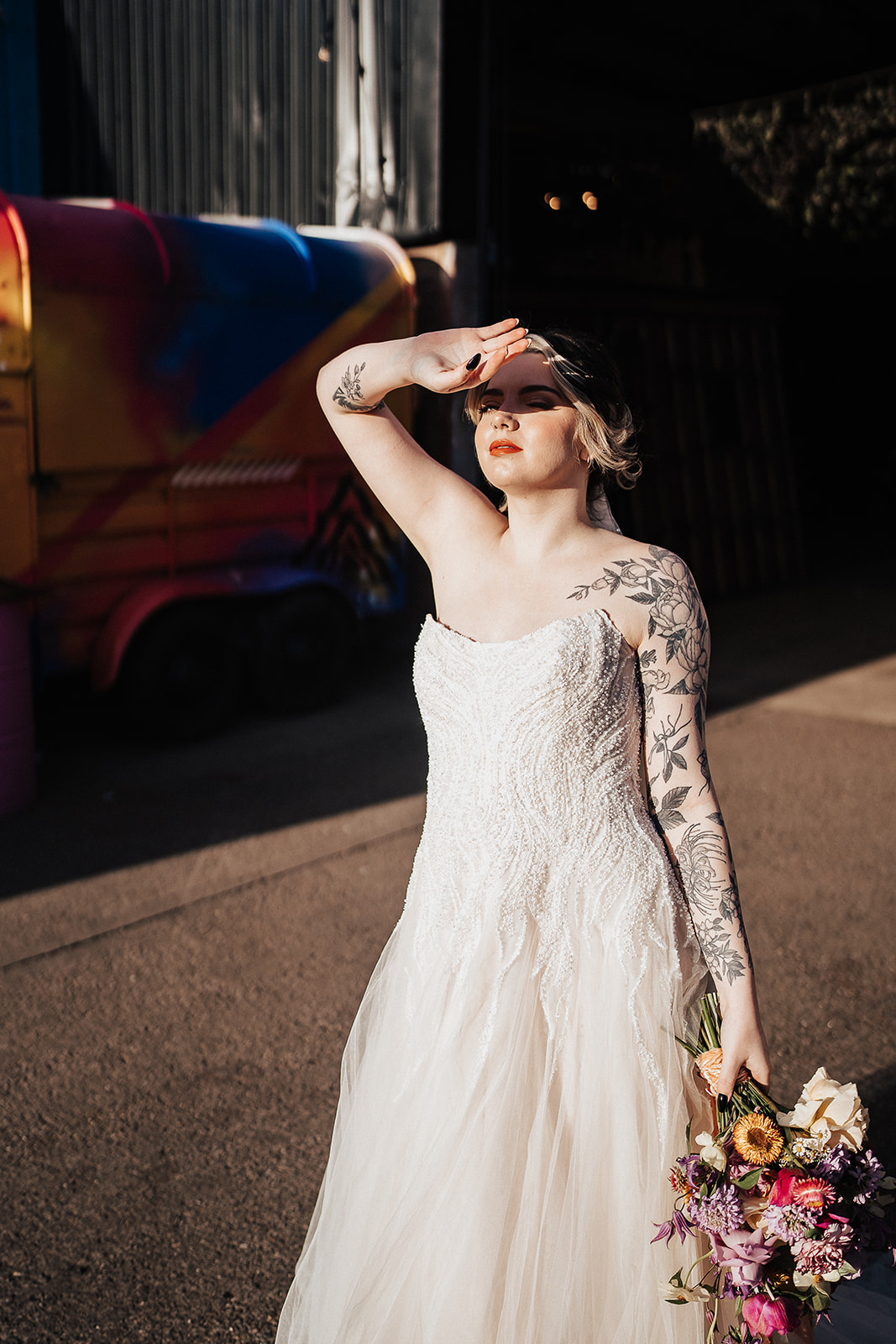 Bride wearing Pearl & Eve Bridal | The Chocolate Factory Wedding Derby