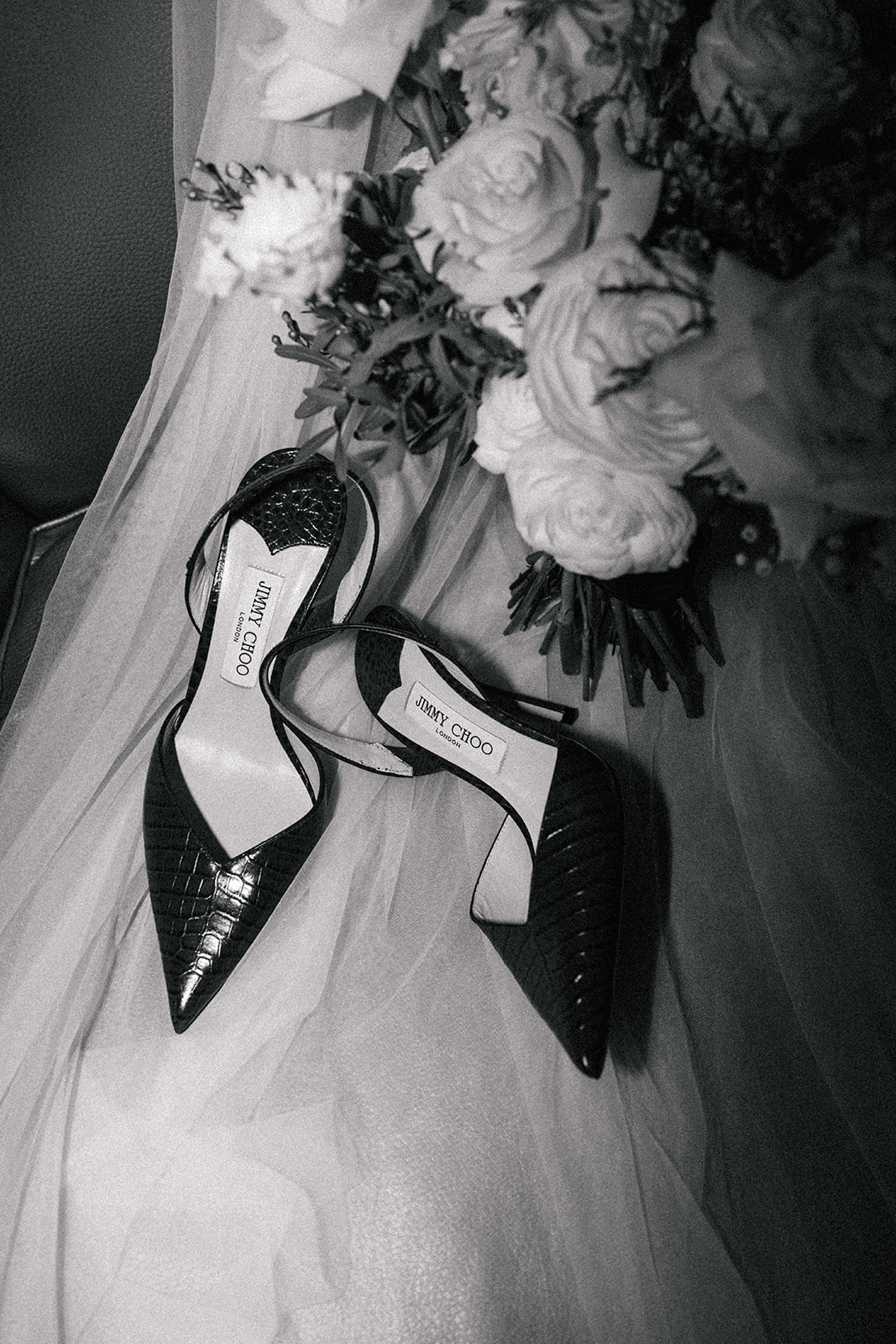 direct flash image of wedding shoes