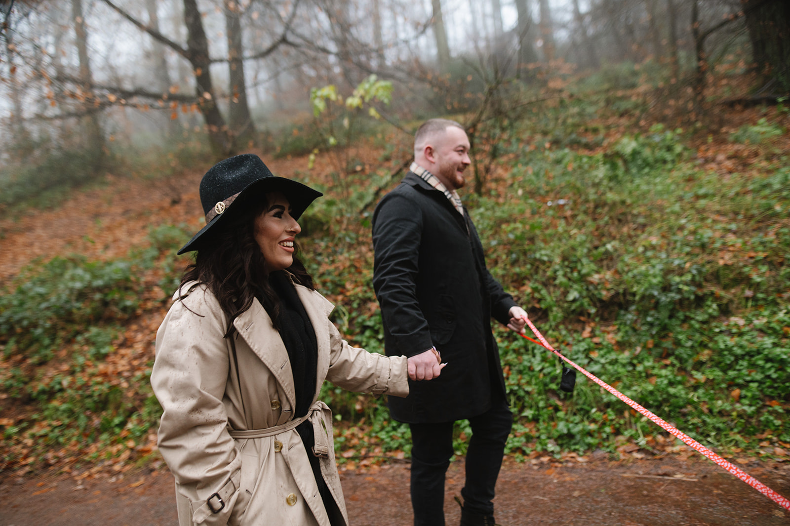 A rainy engagement shoot in the Clent Hills