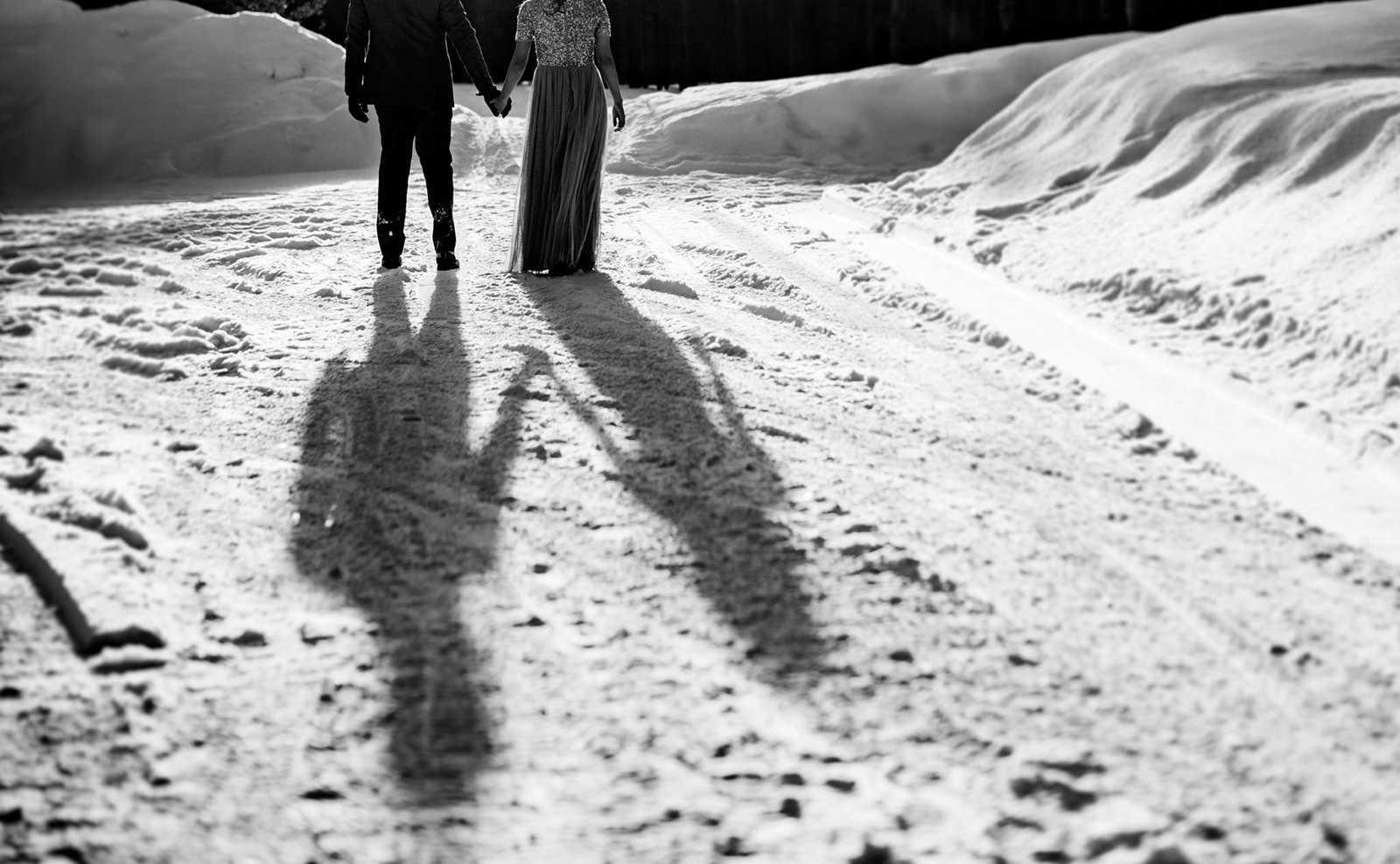 Winter wonderland in Inari, Lapland with beautiful couple