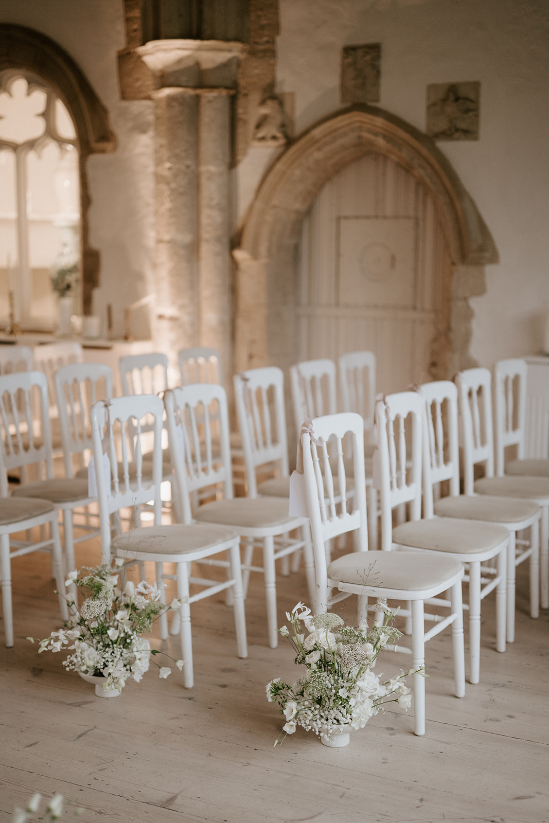 ceremony in great hall at butley priory wedding venue