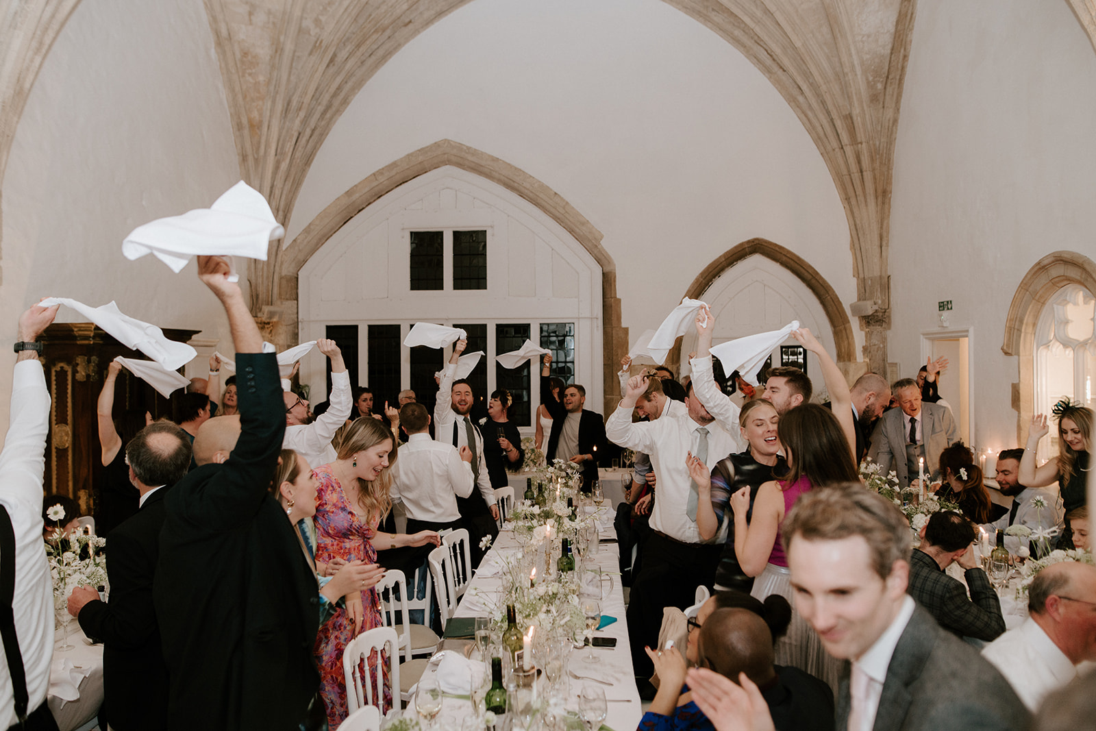 singing waiters in great hall at butley priory