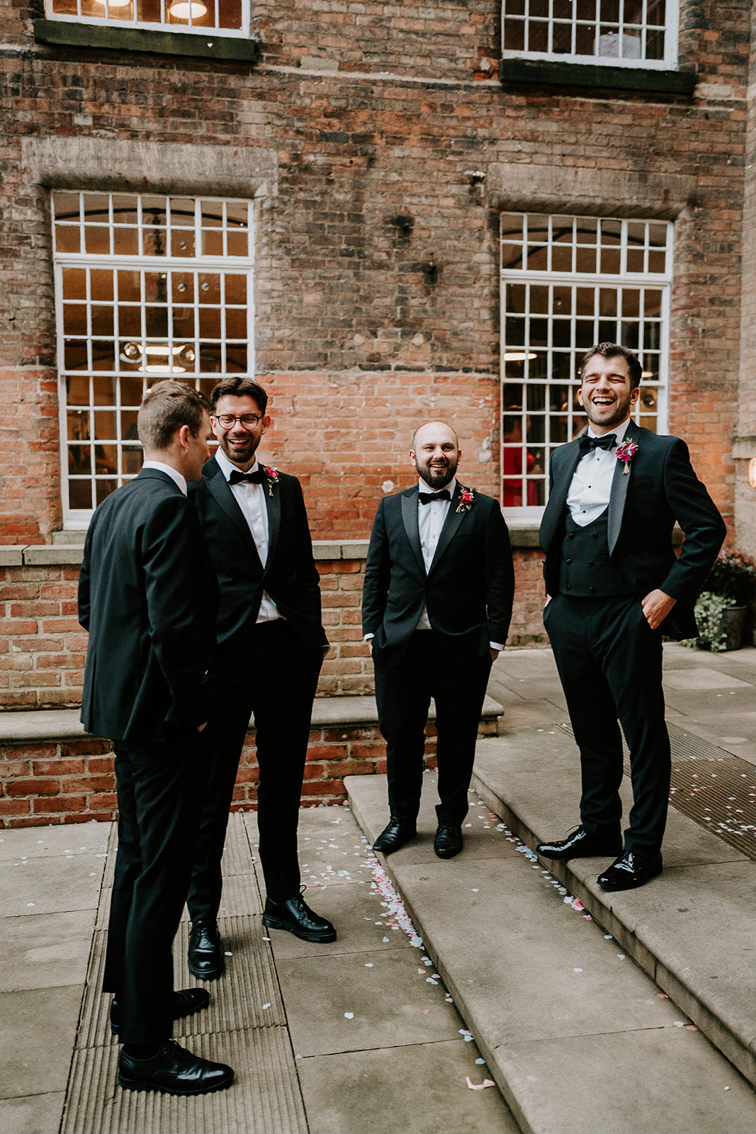A Black Tie Wedding with Pops of Pink for Jamie & Seb at The West Mill, Derby