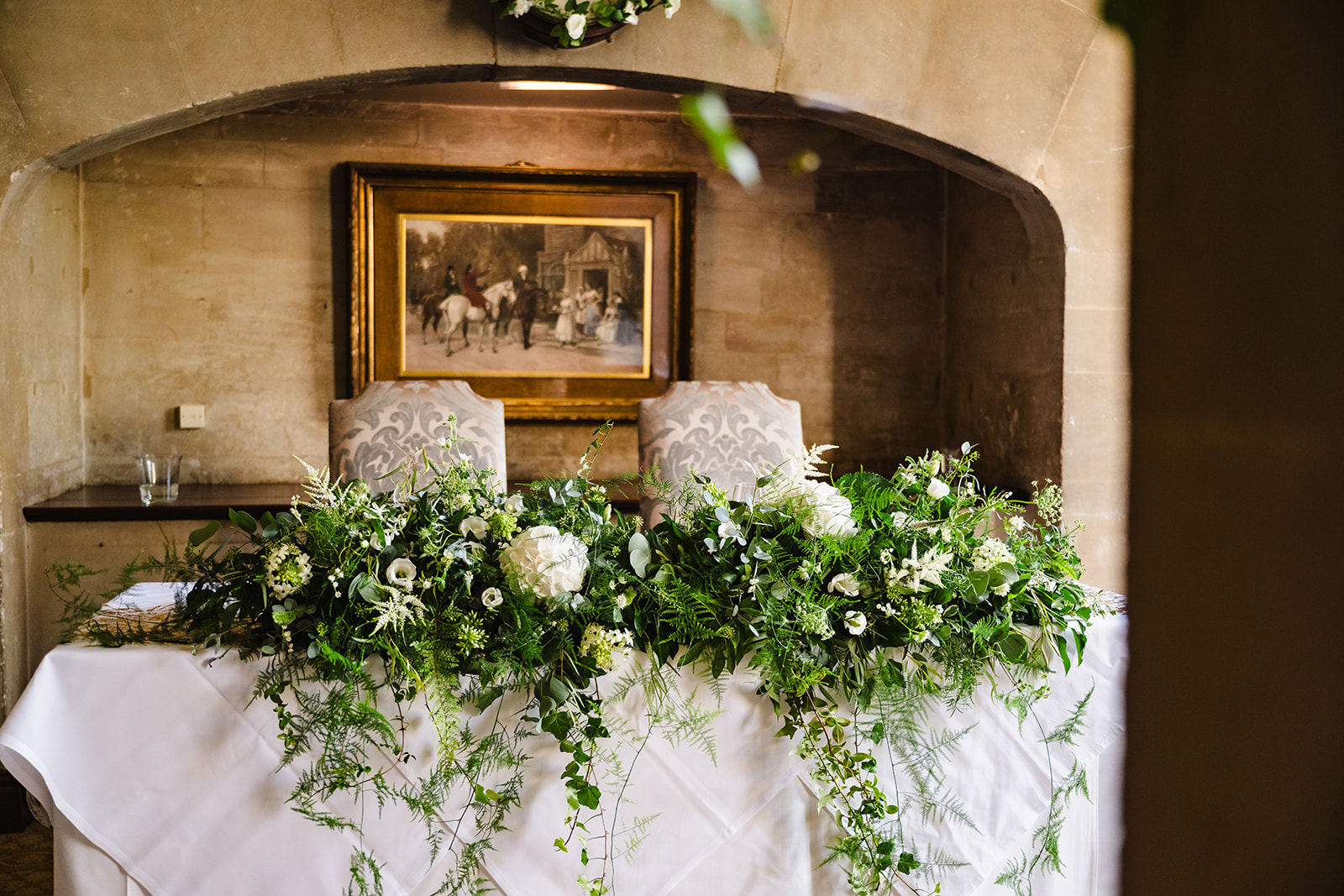 Intimate wedding top table set up by Amanda Forman Photography