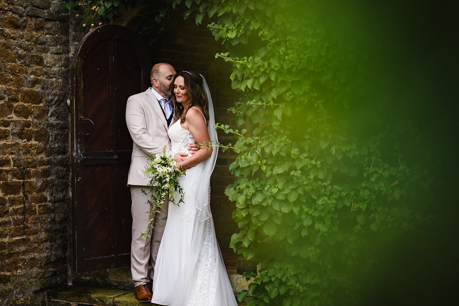 Stapleford park wedding by by Amanda Forman Photography bride and groom in gardens