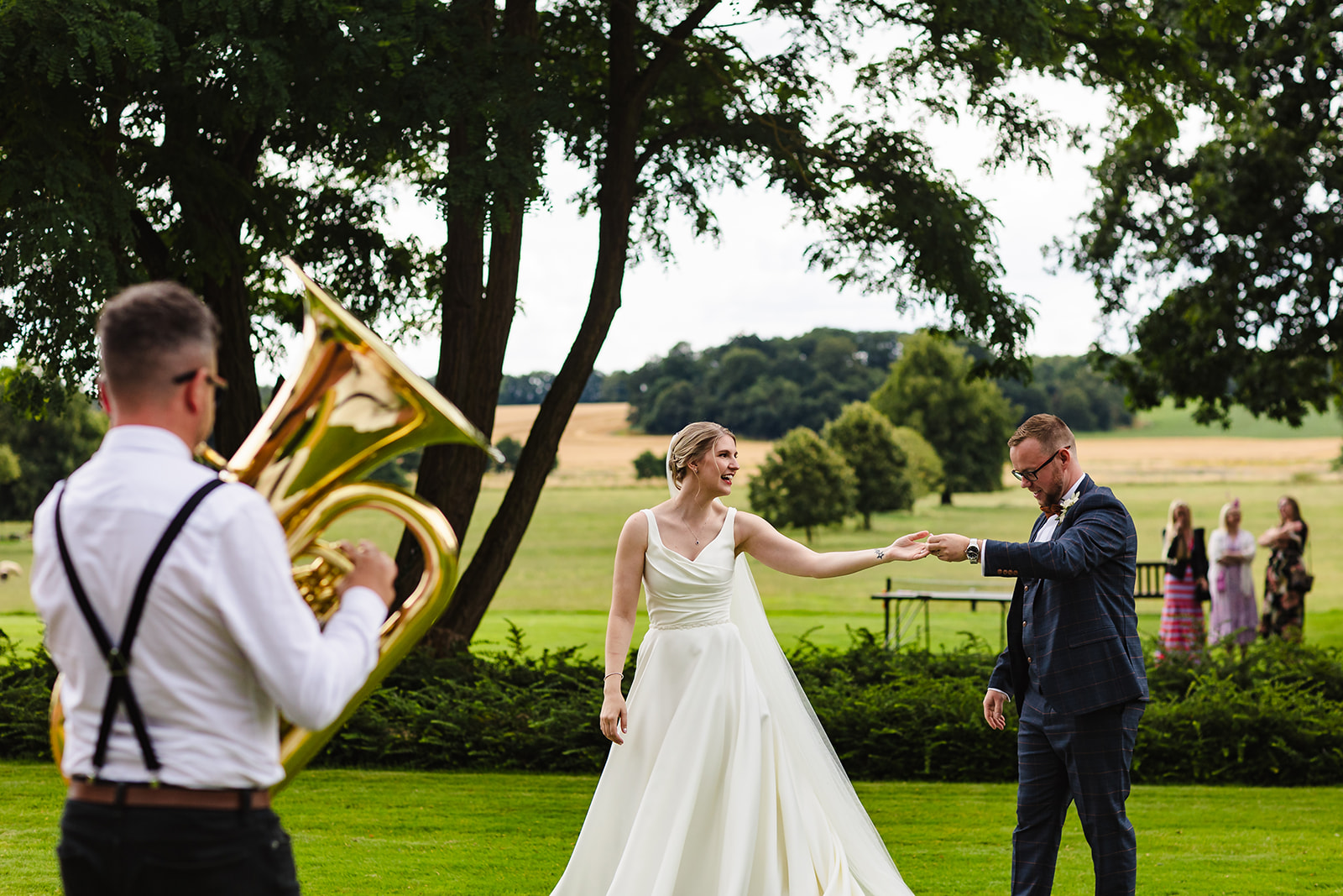 Bride and groom dancing at their wedding at Stapleford park by Amanda Forman Photography