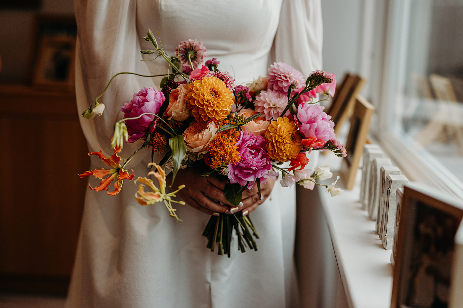 Colourful wedding bouquet 