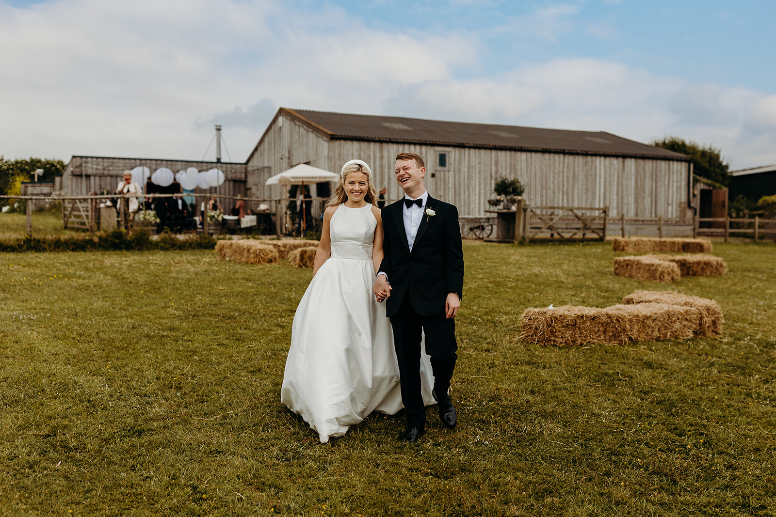 bride and groom at the barn at South Milton 