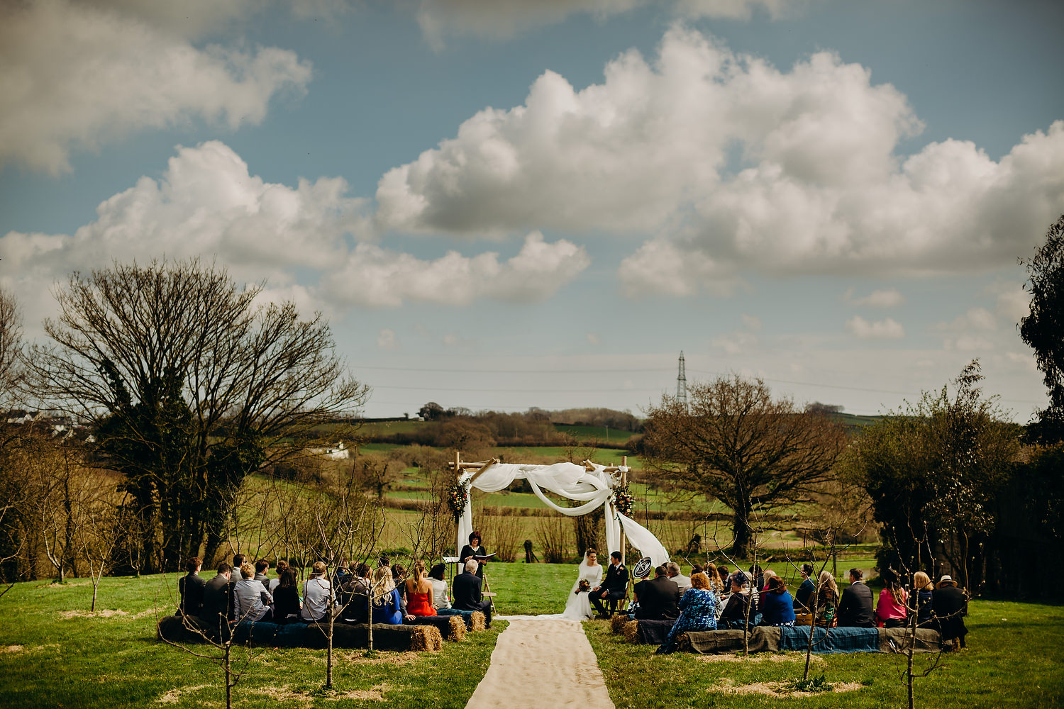 Outdoor wedding ceremony in Devon