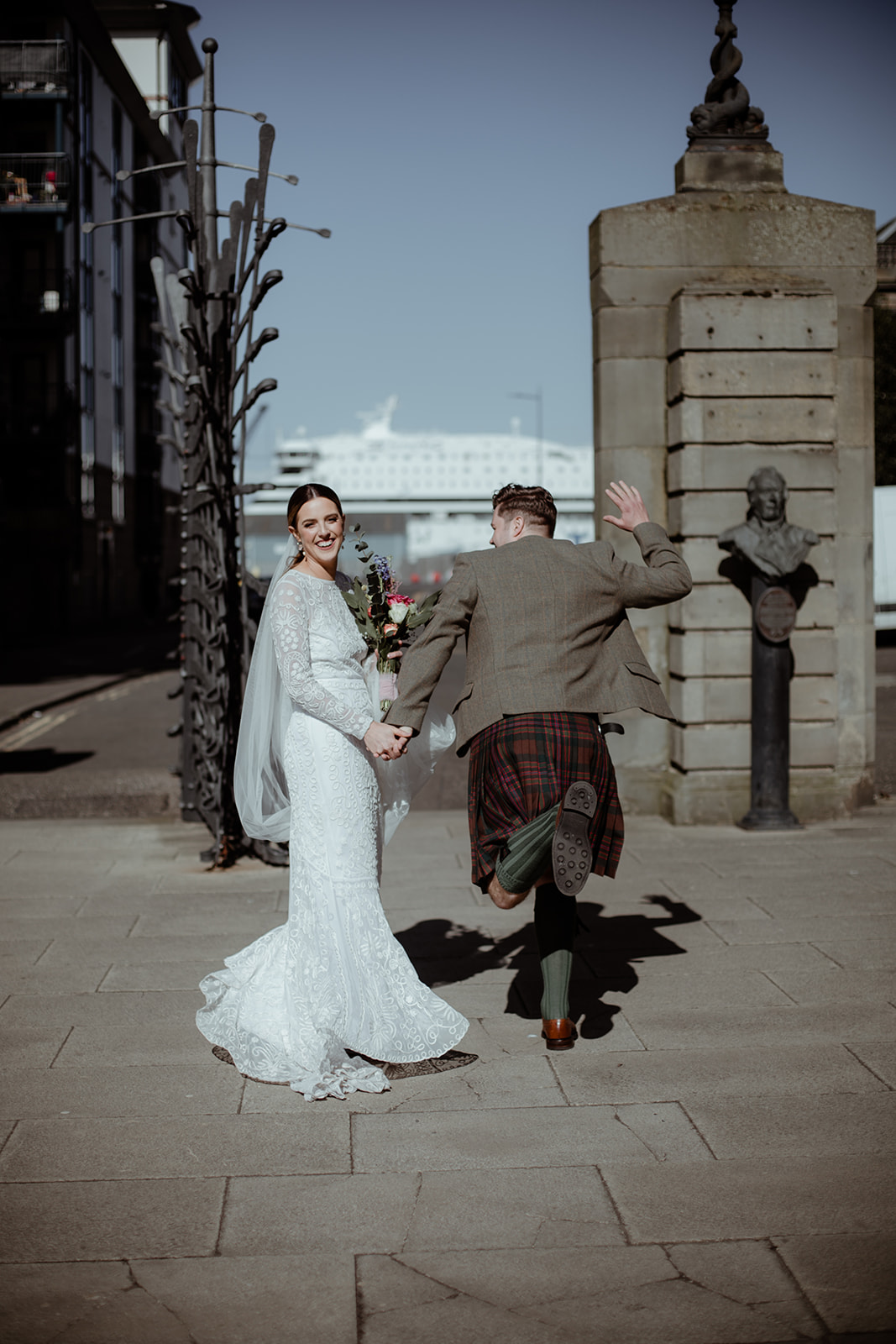 Wedding couple photos, Leith, Edinburgh