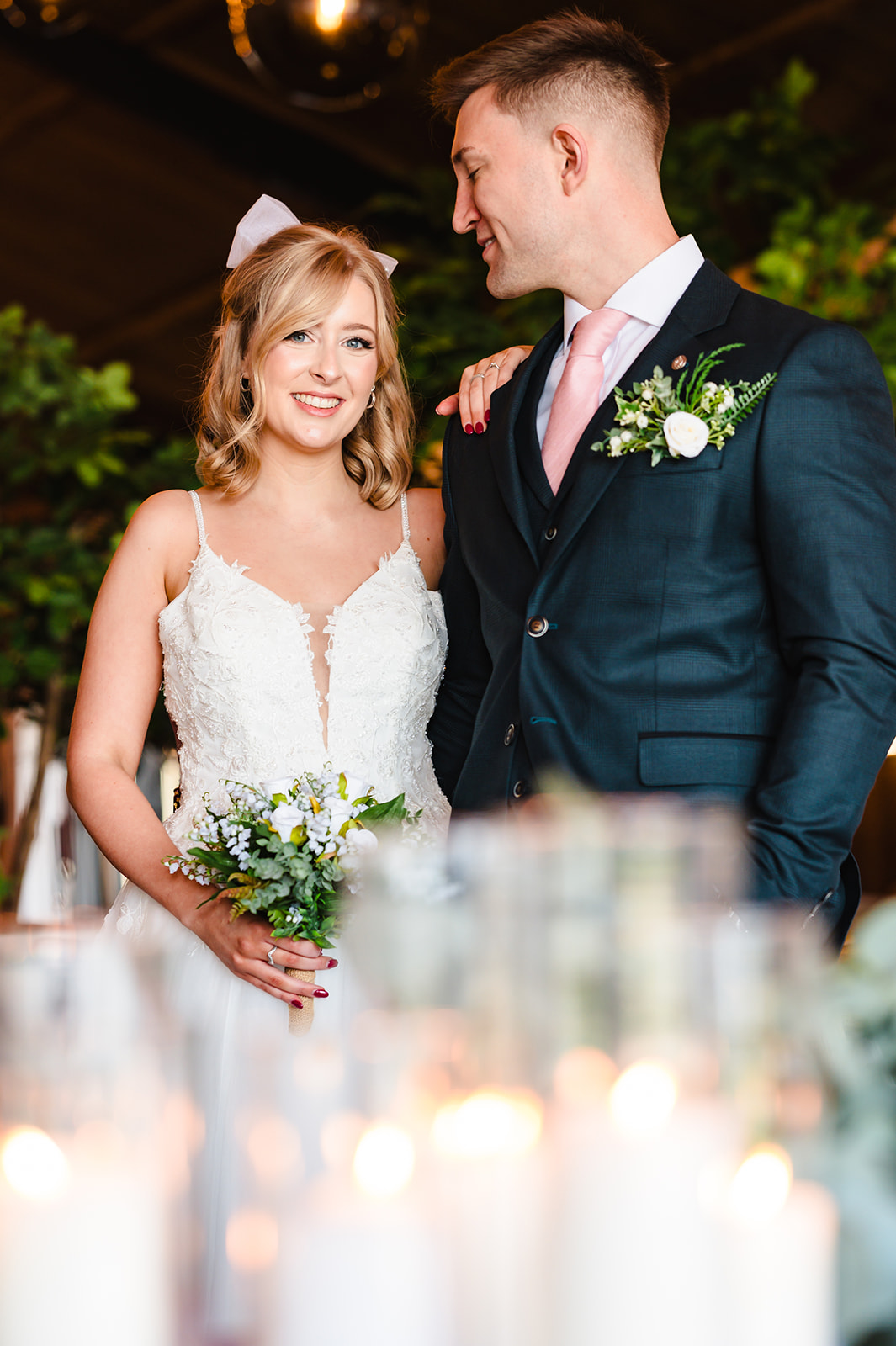 Portrait of the bride and groom in the barnsdale rutland 