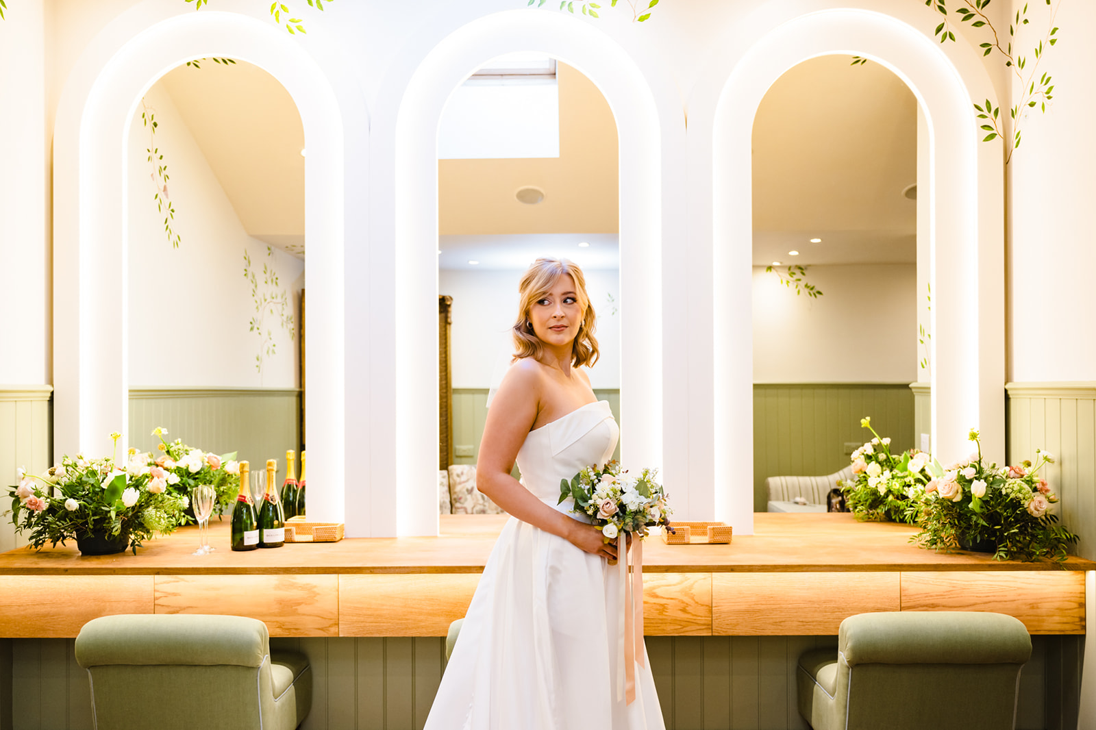 bride in the pamper room at the barnsdale rutland