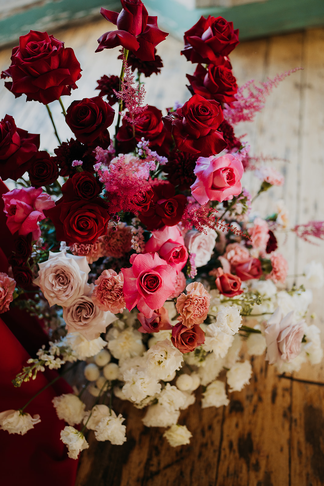 Red & Pink Valentine's Day wedding Inspiration at Beckenham Place mansion