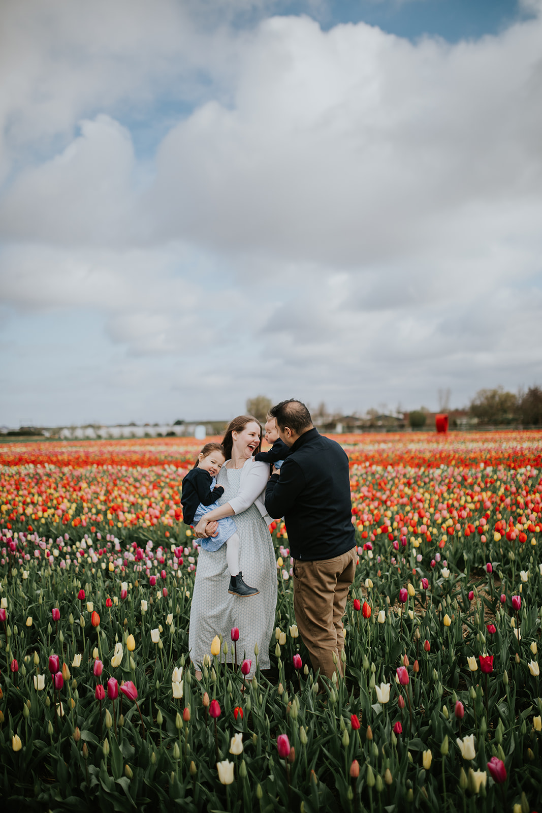 Family photoshoot at the tulip fields The Tulip Barn